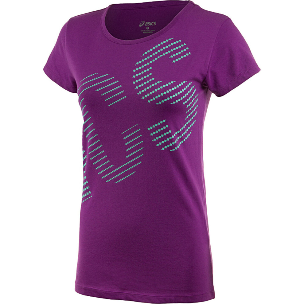 Asics Women's Training T-Shirt (Size XS) Byzantium Graphic Essential Top - New