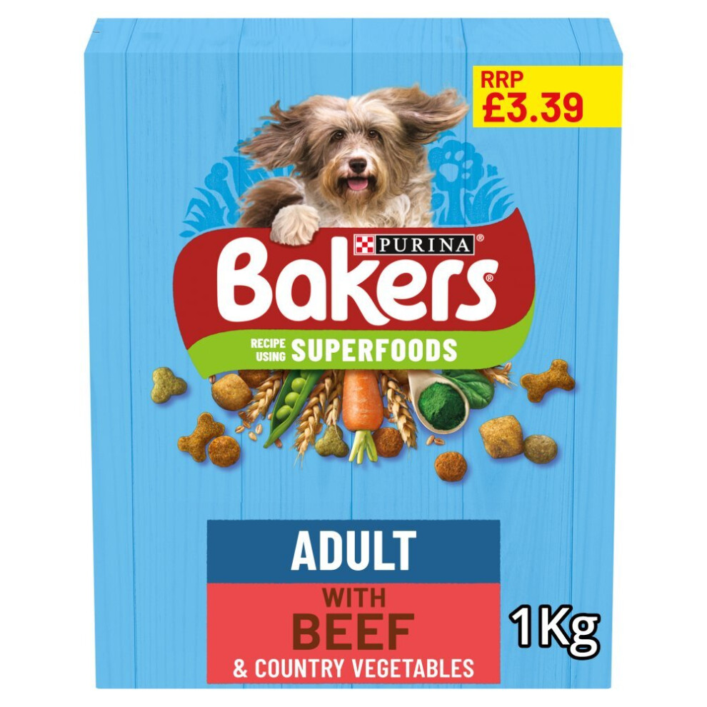 Bakers Adult with Tasty Beef & Country Vegetables 1kg (pack of 5)