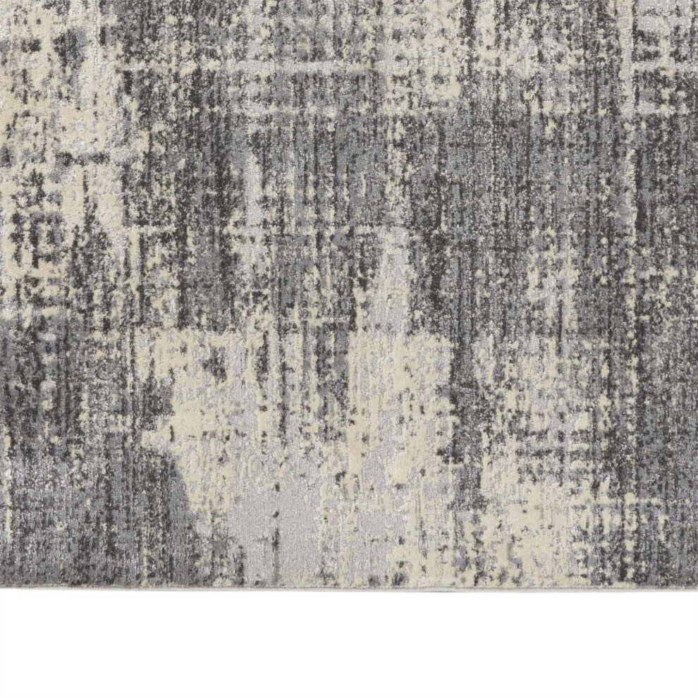 (Extra Large  221x69cm) Rush Abstract Runner Rugs CK953 by Calvin Klein in Grey Beige