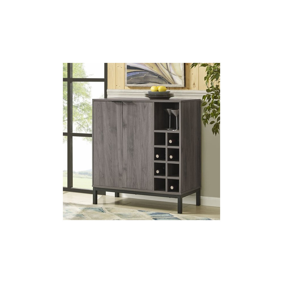 Keoni Wooden Bar Cabinet With 2 Doors In Slate Grey