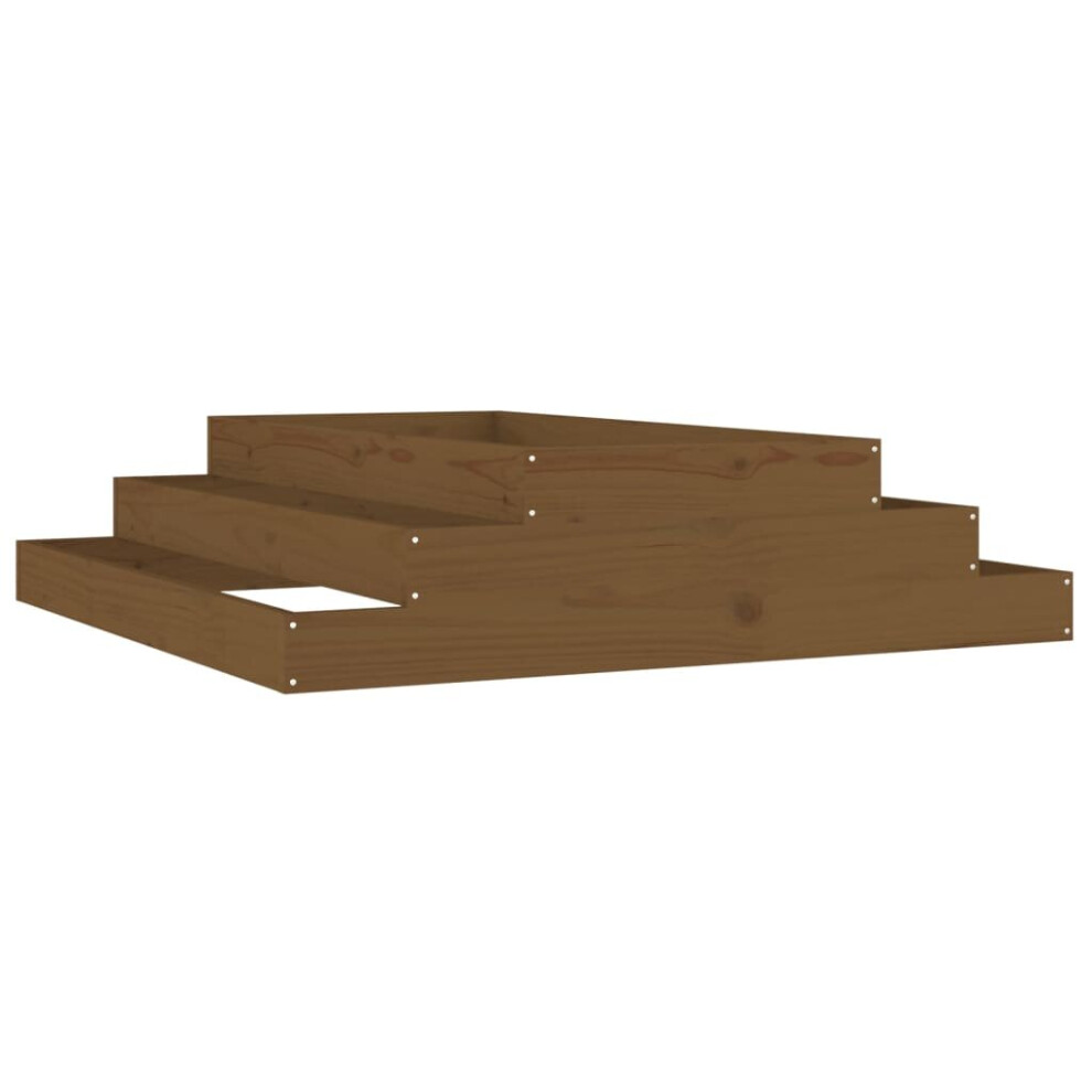 vidaXL Planter - Honey Brown - 110x110x27 cm - Solid Wood Pine - Image 2
