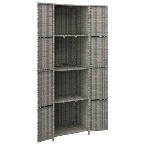 VidaXL vidaXL Gartenschrank Grau 59x40x180 cm Poly Rattan 2