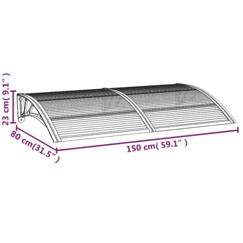 VidaXL vidaXL Türvordach Schwarz 150x75 cm Polycarbonat 2