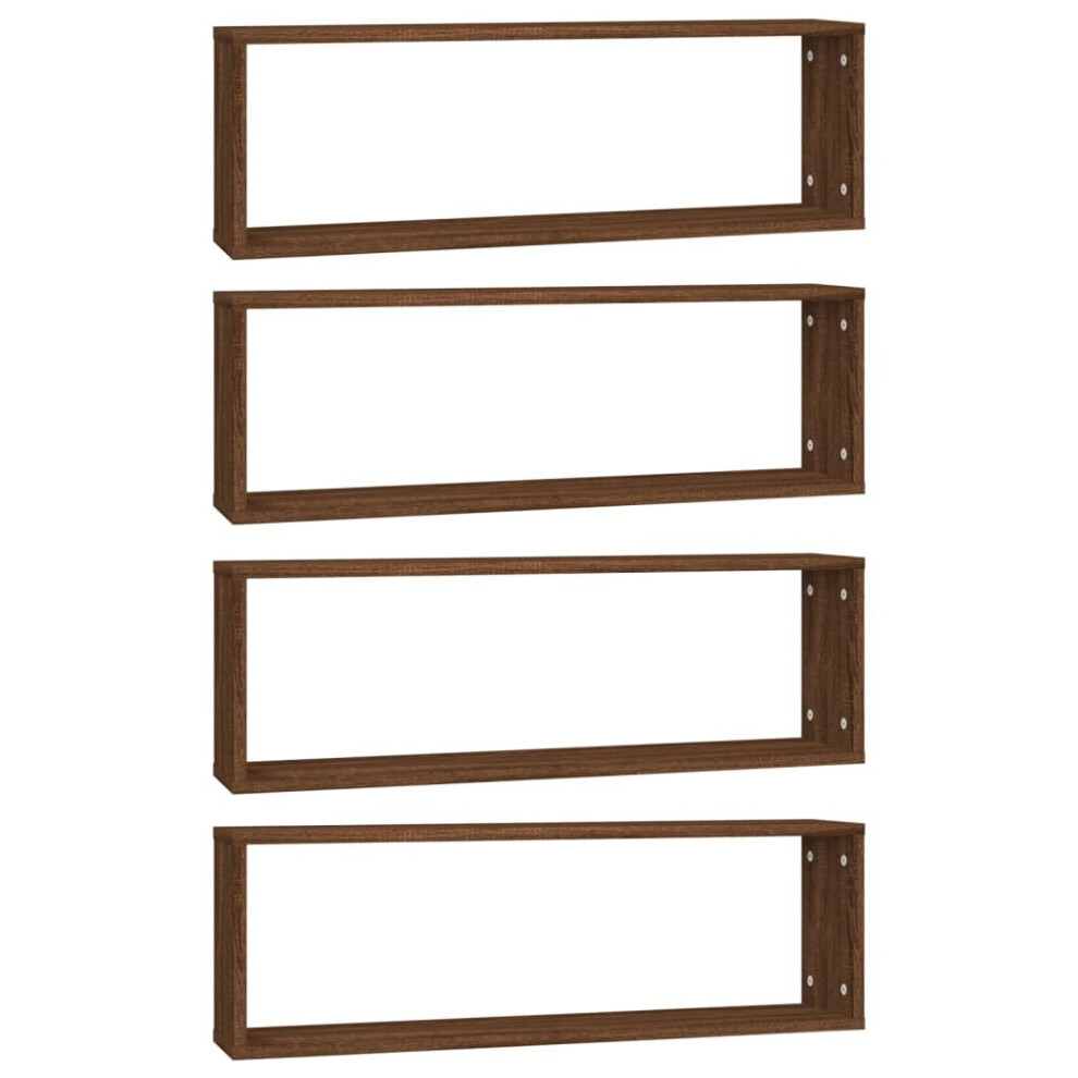 Vidaxl (Brown Oak) 2/4X Wall Cube Shelves Engineered Wood Cd Wall Cabinet Multi Colours