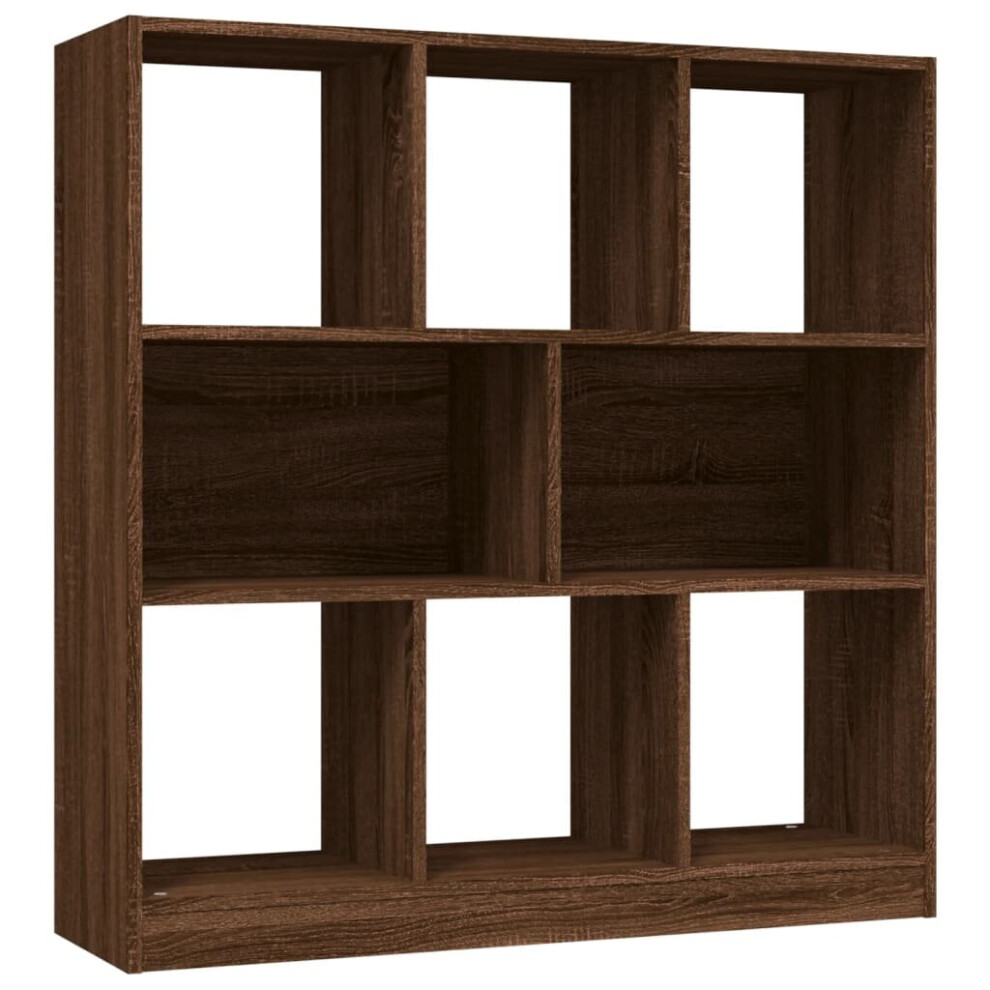 (brown oak) vidaXL Book Cabinet with 8 Large Compartments Chipboard Cabinet Multi Colours