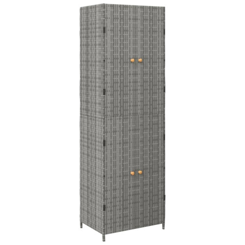 VidaXL vidaXL Gartenschrank Grau 59x40x180 cm Poly Rattan