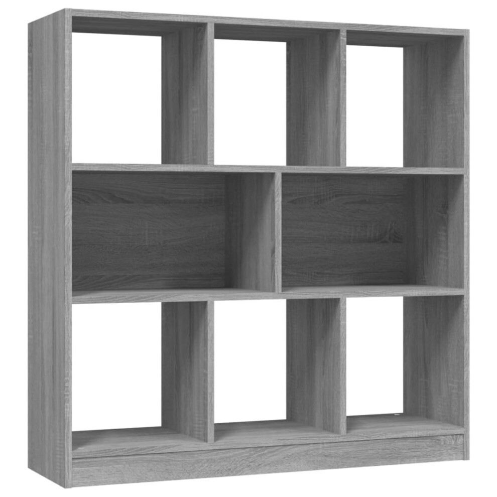 Vidaxl (Grey Sonoma) Book Cabinet With 8 Large Compartments Chipboard Cabinet Multi Colours