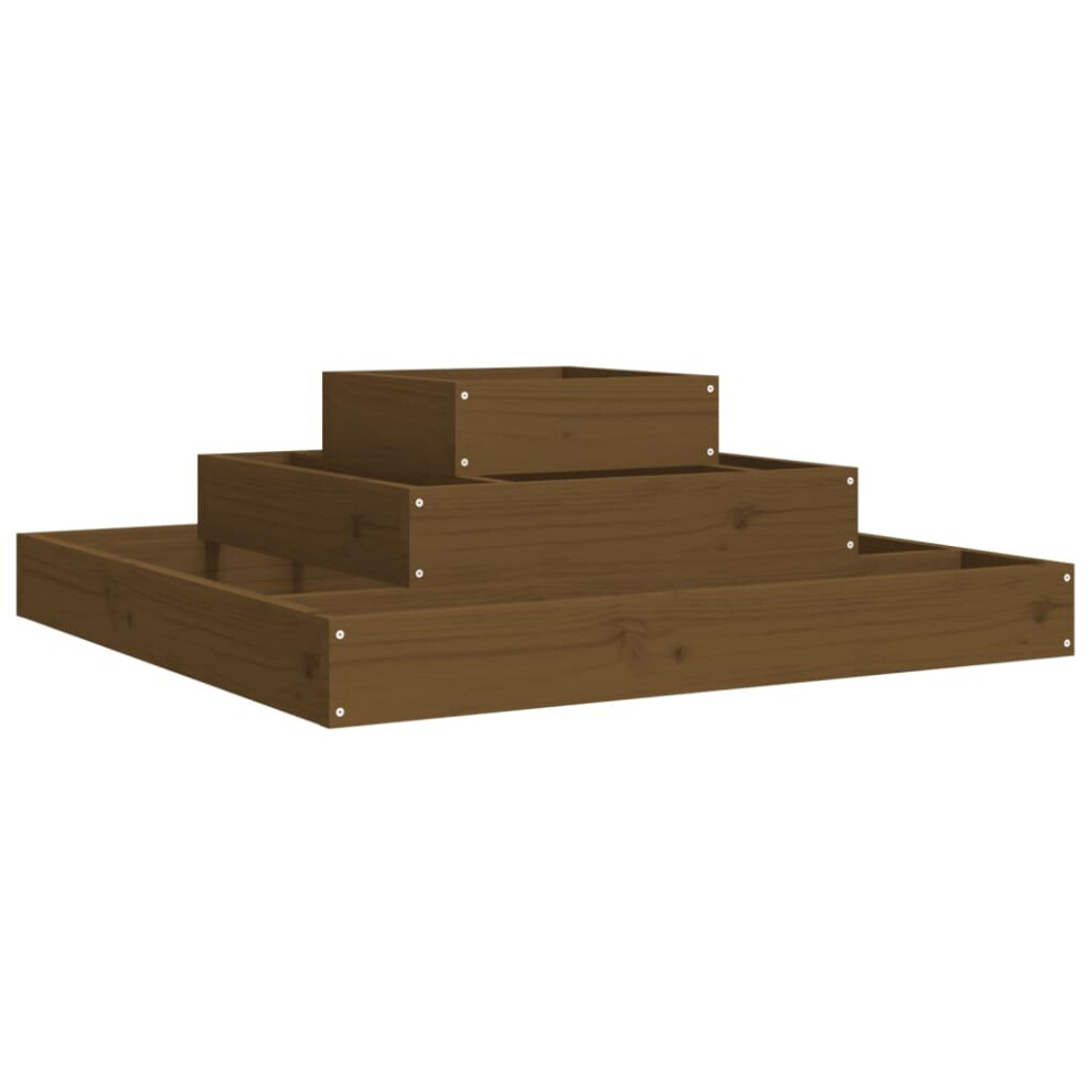 (honey brown pine, 80 x 80 x 27 cm) vidaXL Solid Wood Pine Planter Raised Bed Multi Colours 110x110x27/80x80x27 cm