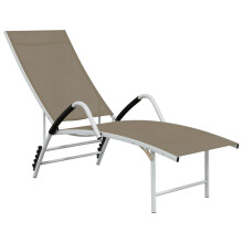 (taupe) vidaXL Sun Lounger Outdoor Sunbed Lounge Bed Day Bed Textilene and Aluminium