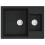 VidaXL (black) vidaXL Kitchen Sink with Overflow Hole Double Basins Granite Multi Colours 1