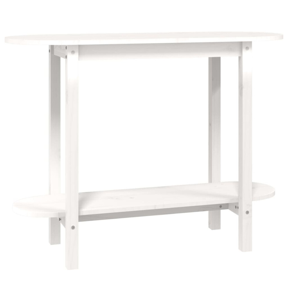Vidaxl (White) Solid Wood Pine Console Table Sofa Accent Couch Table Multi Colours