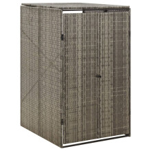 (grey) vidaXL Wheelie Bin Shed Garden Outdoor Rubbish Bin Shed Storage Poly Rattan