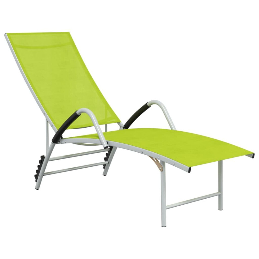 (green) vidaXL Sun Lounger Textilene and Aluminium Day Bed Lounge Bed Multi Colours