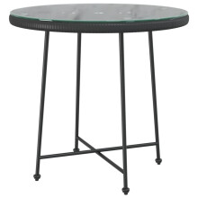 (black, Ã? 80 x 74 cm) vidaXL Dining Table Tempered Glass and Steel Table Black/Brown Multi Sizes