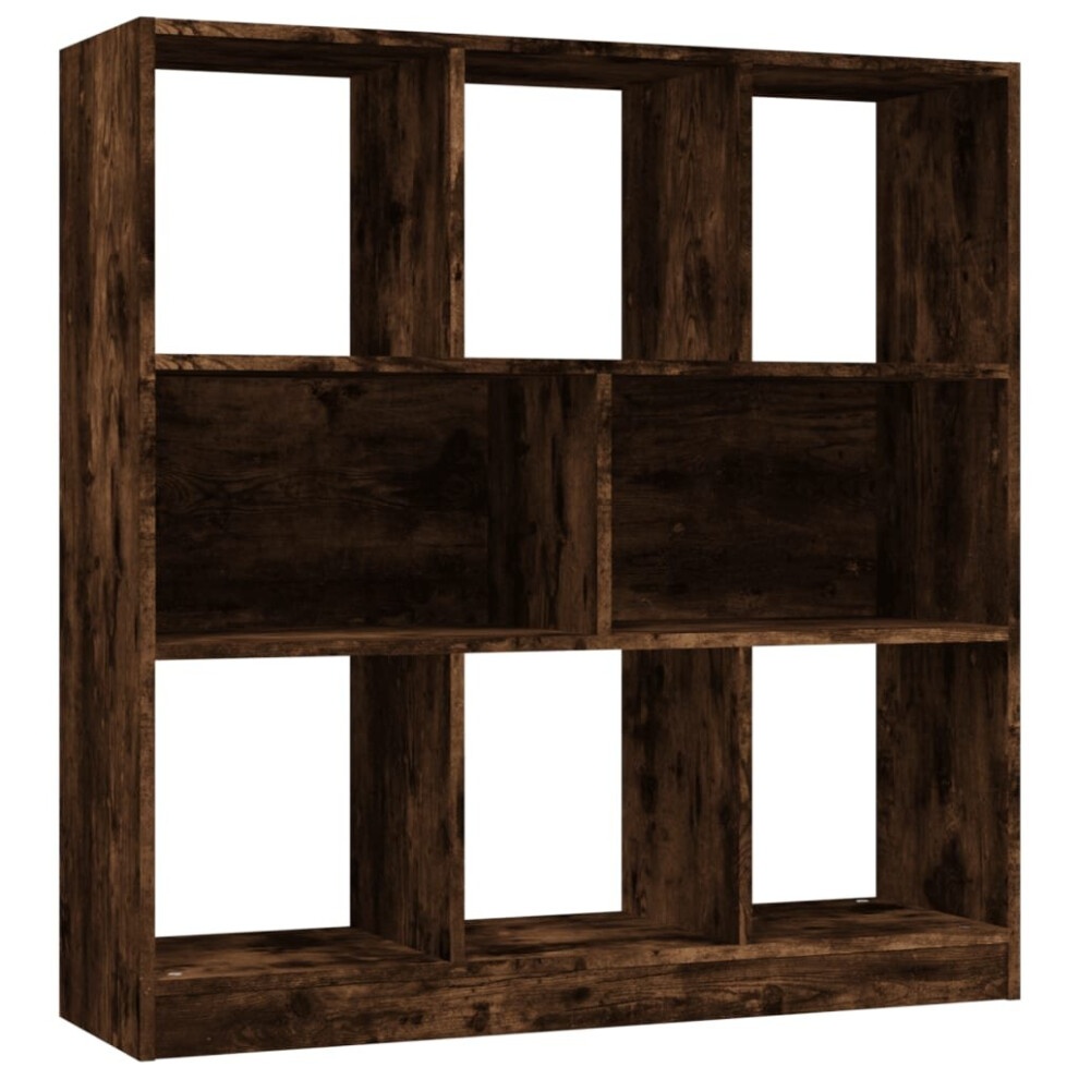 Vidaxl (Smoked Oak) Book Cabinet With 8 Large Compartments Chipboard Cabinet Multi Colours