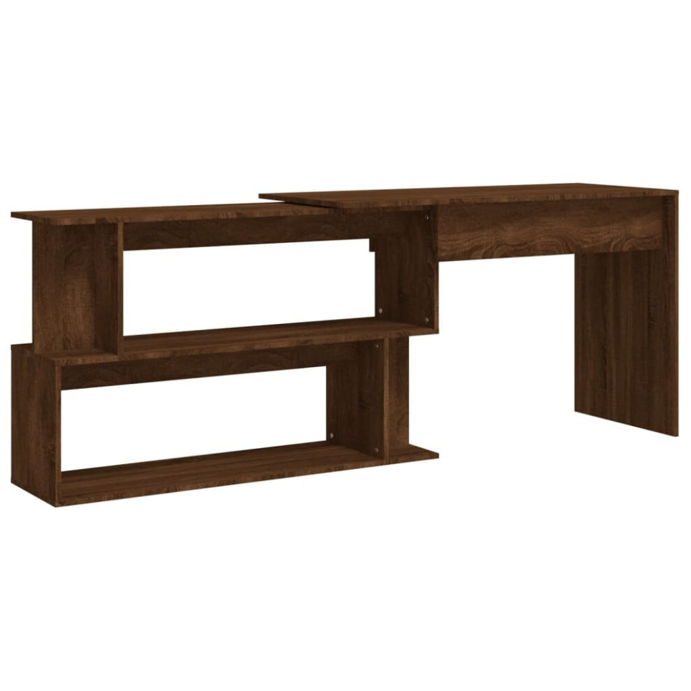 B&Q -  Corner Desk Brown Oak 200X50X76 Cm Engineered Wood - Image 4