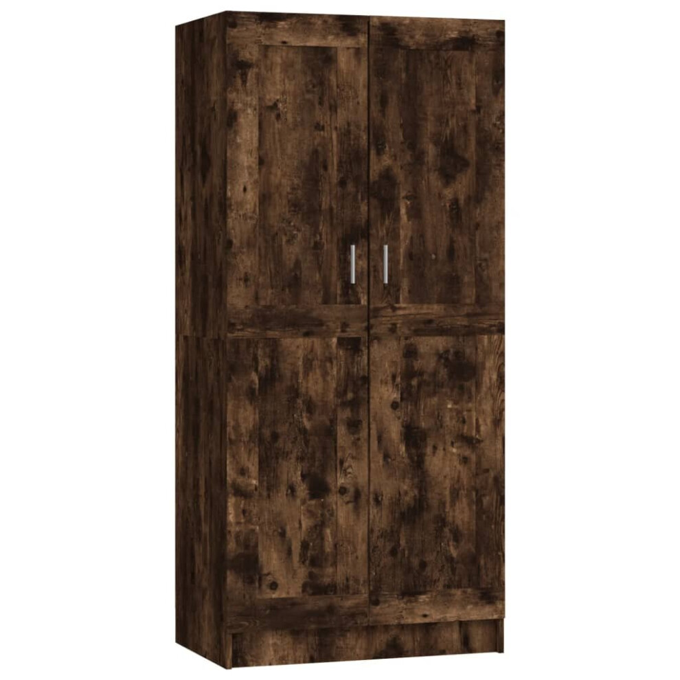 (smoked oak) vidaXL Wardrobe Engineered Wood Clothing Cabinet Hanger Shelf Multi Colours