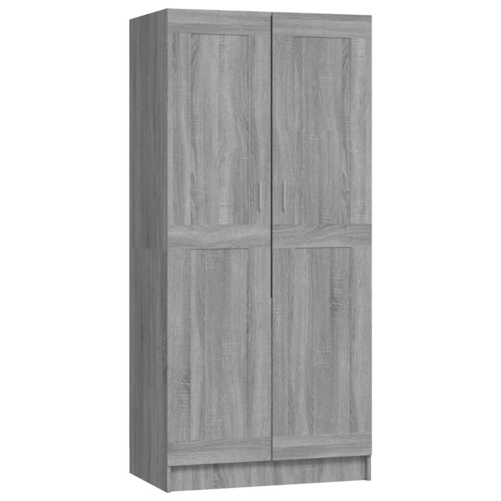 Vidaxl (Grey Sonoma) Wardrobe Engineered Wood Clothing Cabinet Hanger Shelf Multi Colours