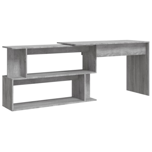 VidaXL (grey sonoma) vidaXL Corner Desk Writing Rotable Table Engineered Wood Desk Multi Colours