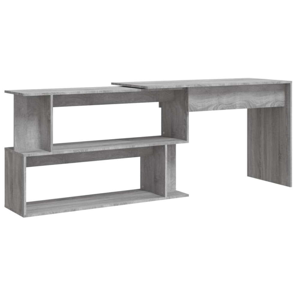 (grey sonoma) vidaXL Corner Desk Writing Rotable Table Engineered Wood Desk Multi Colours