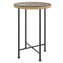 (brown, Ã? 55 x 74 cm) vidaXL Dining Table Tempered Glass and Steel Table Black/Brown Multi Sizes