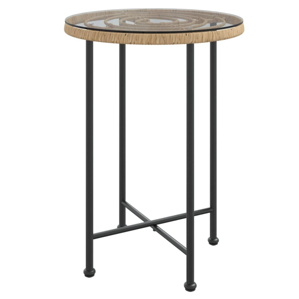 Vidaxl (Brown, Ã? 55 X 74 Cm) Dining Table Tempered Glass And Steel Table Black/Brown Multi Sizes
