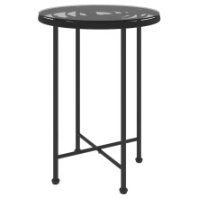 (black, Ã? 55 x 74 cm) vidaXL Dining Table Tempered Glass and Steel Table Black/Brown Multi Sizes