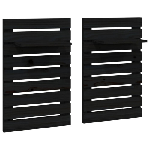 VidaXL (black) vidaXL 2x Solid Wood Pine Wall-mounted Bedside Shelves Storage Multi Colours