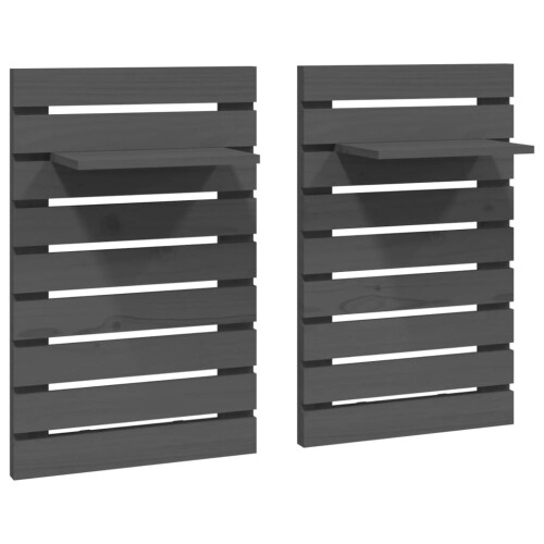 VidaXL (grey) vidaXL 2x Solid Wood Pine Wall-mounted Bedside Shelves Storage Multi Colours