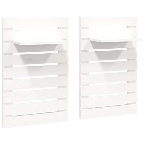 VidaXL (white) vidaXL 2x Solid Wood Pine Wall-mounted Bedside Shelves Storage Multi Colours 1