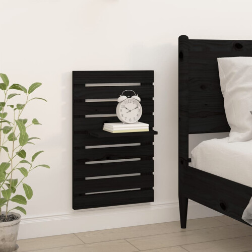 VidaXL (black) vidaXL 2x Solid Wood Pine Wall-mounted Bedside Shelves Storage Multi Colours 2