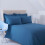 Charlotte Thomas Poetry Plain Dye King Size Polycotton Platform Valance in Mid Blue 2