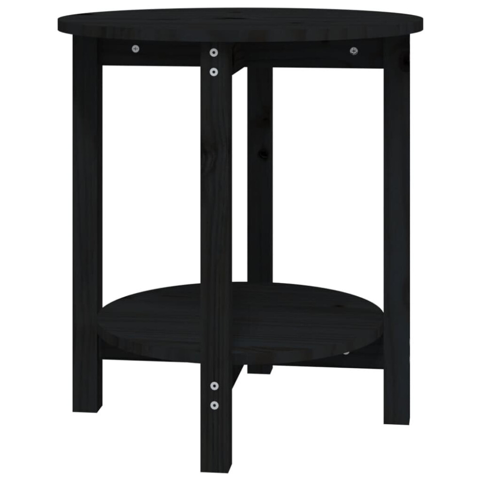 Vidaxl (Black, Ã? 55 X 60 Cm) Solid Wood Pine Coffee Table Couch End Sofa Table Ø 40X60 Cm/Ø 55X60 Cm
