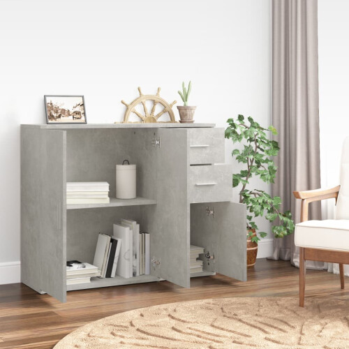 VidaXL (concrete grey) vidaXL Sideboard Home Storage Side Cabinet Cupboard Highboard Engineered Wood 2