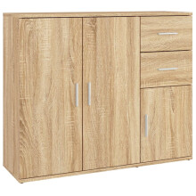 (sonoma oak) vidaXL Sideboard Home Storage Side Cabinet Cupboard Highboard Engineered Wood