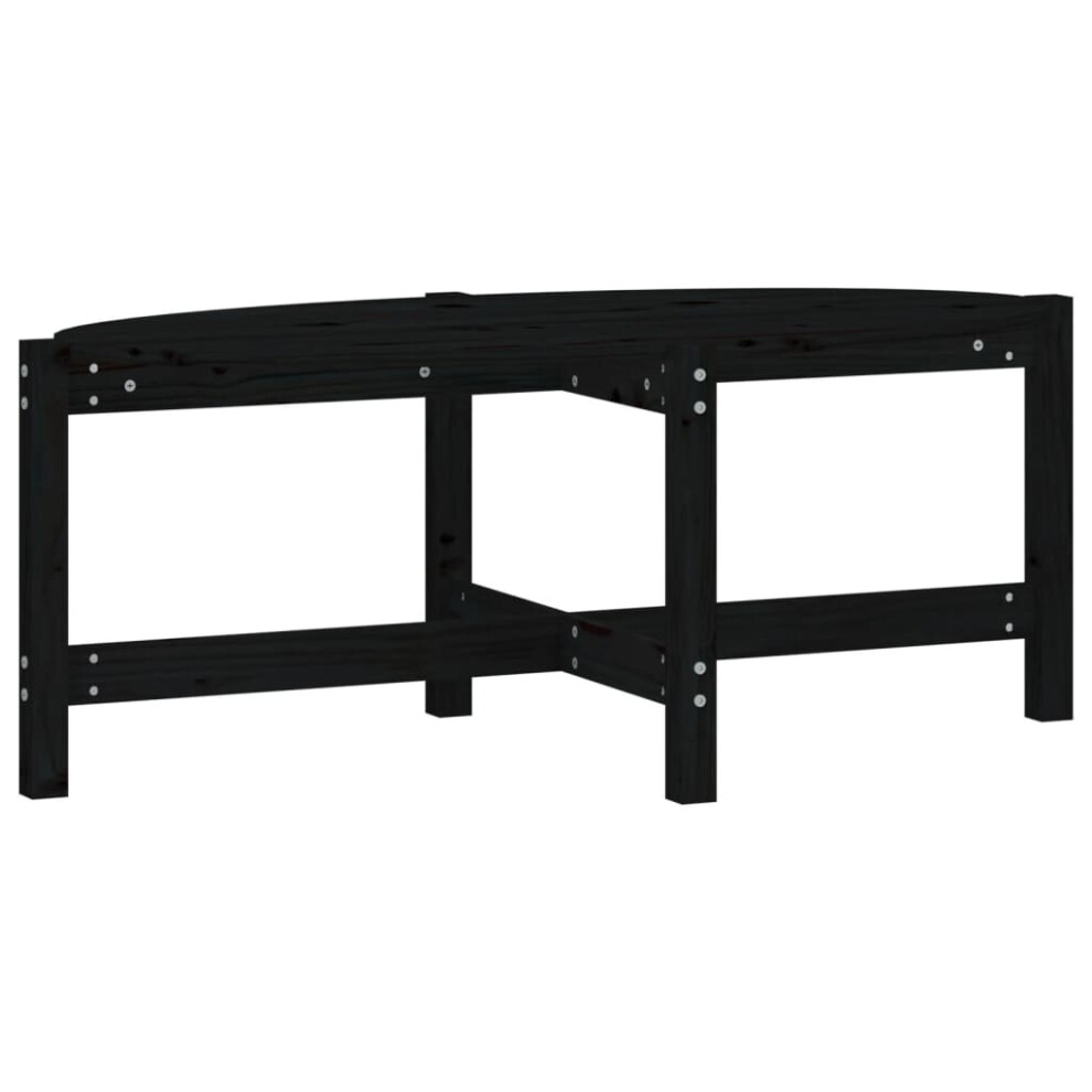 VidaXL Coffee Table Black Solid Pine Wood 118x63x45 cm - Image 2