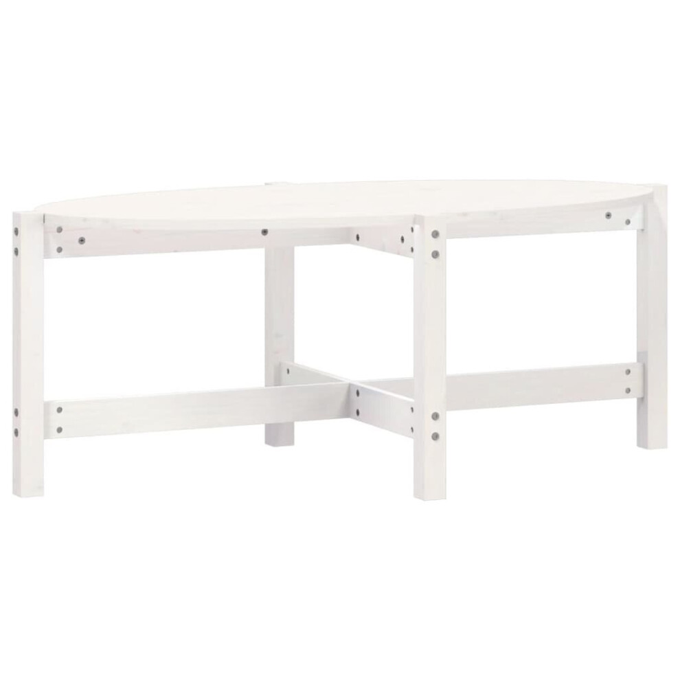 Vidaxl (White, 118 X 63 X 45 Cm) Solid Wood Pine Coffee Table Multi Colours 118X63x45 Cm/87X48x35 Cm