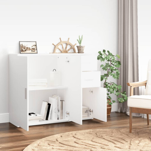 VidaXL (white) vidaXL Sideboard Home Storage Side Cabinet Cupboard Highboard Engineered Wood 2