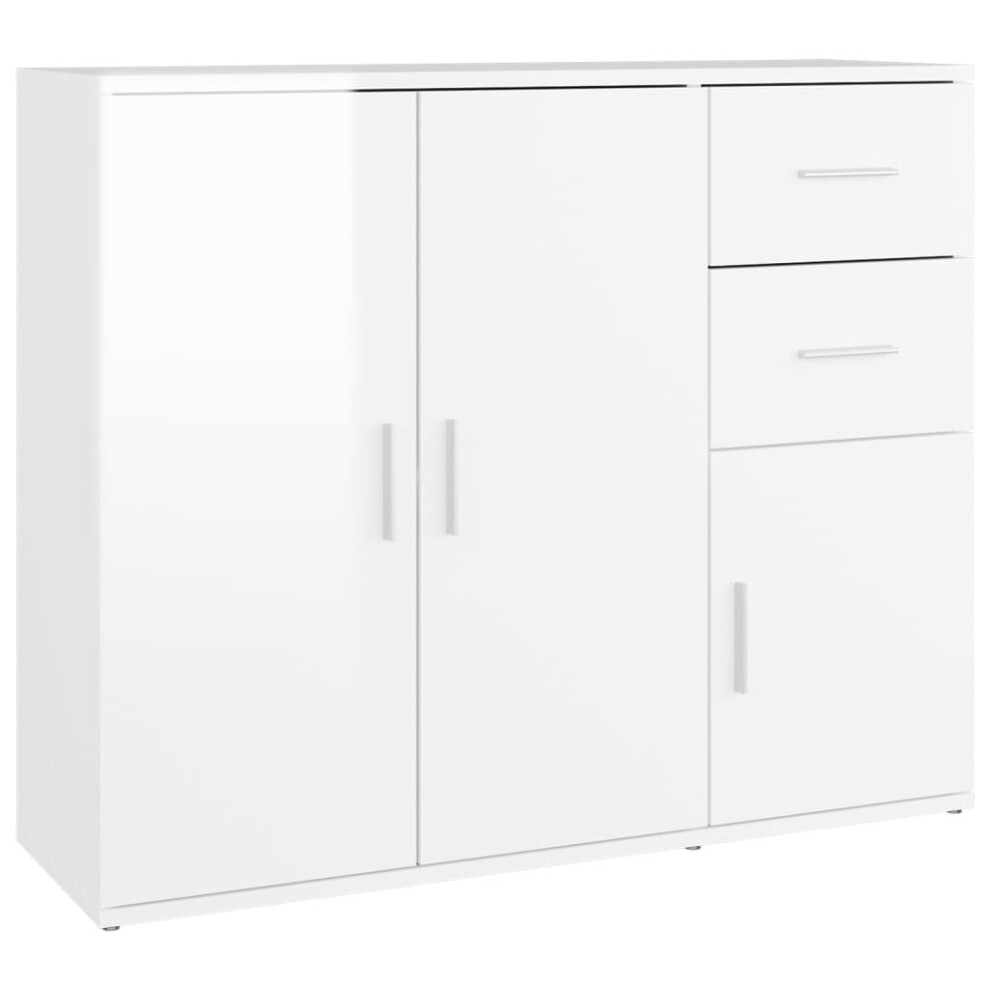 (high gloss white) vidaXL Sideboard 91x29.5x75 cm Engineered Wood Storage Cabinet Multi Colours