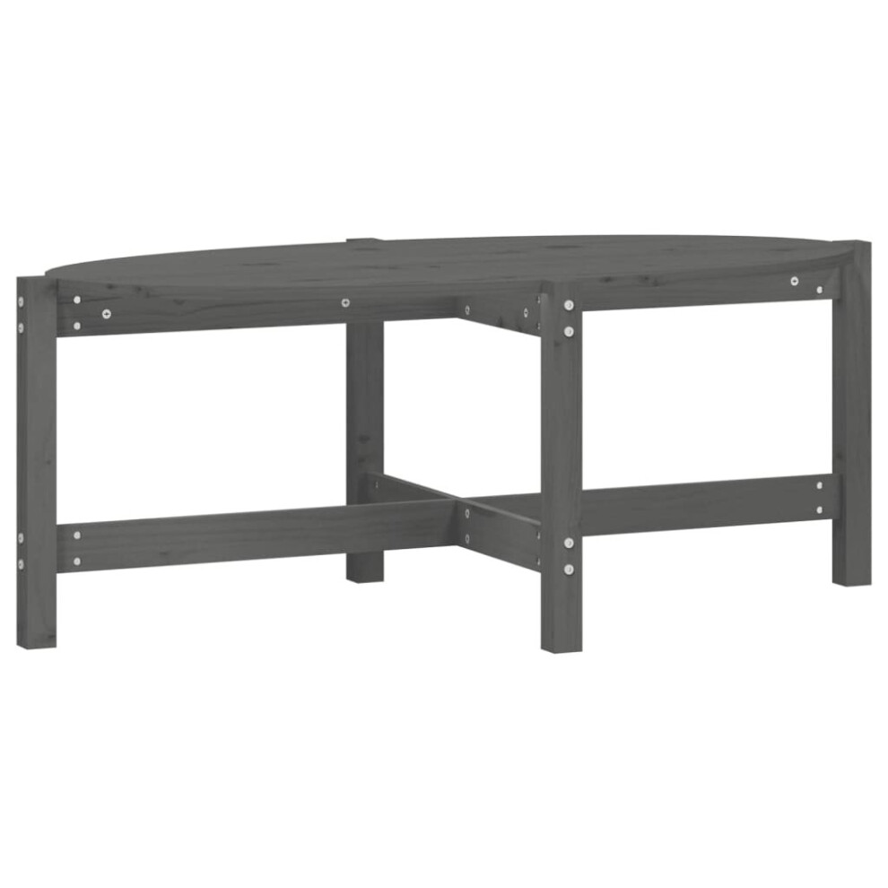 Vidaxl (Grey, 118 X 63 X 45 Cm) Solid Wood Pine Coffee Table Multi Colours 118X63x45 Cm/87X48x35 Cm