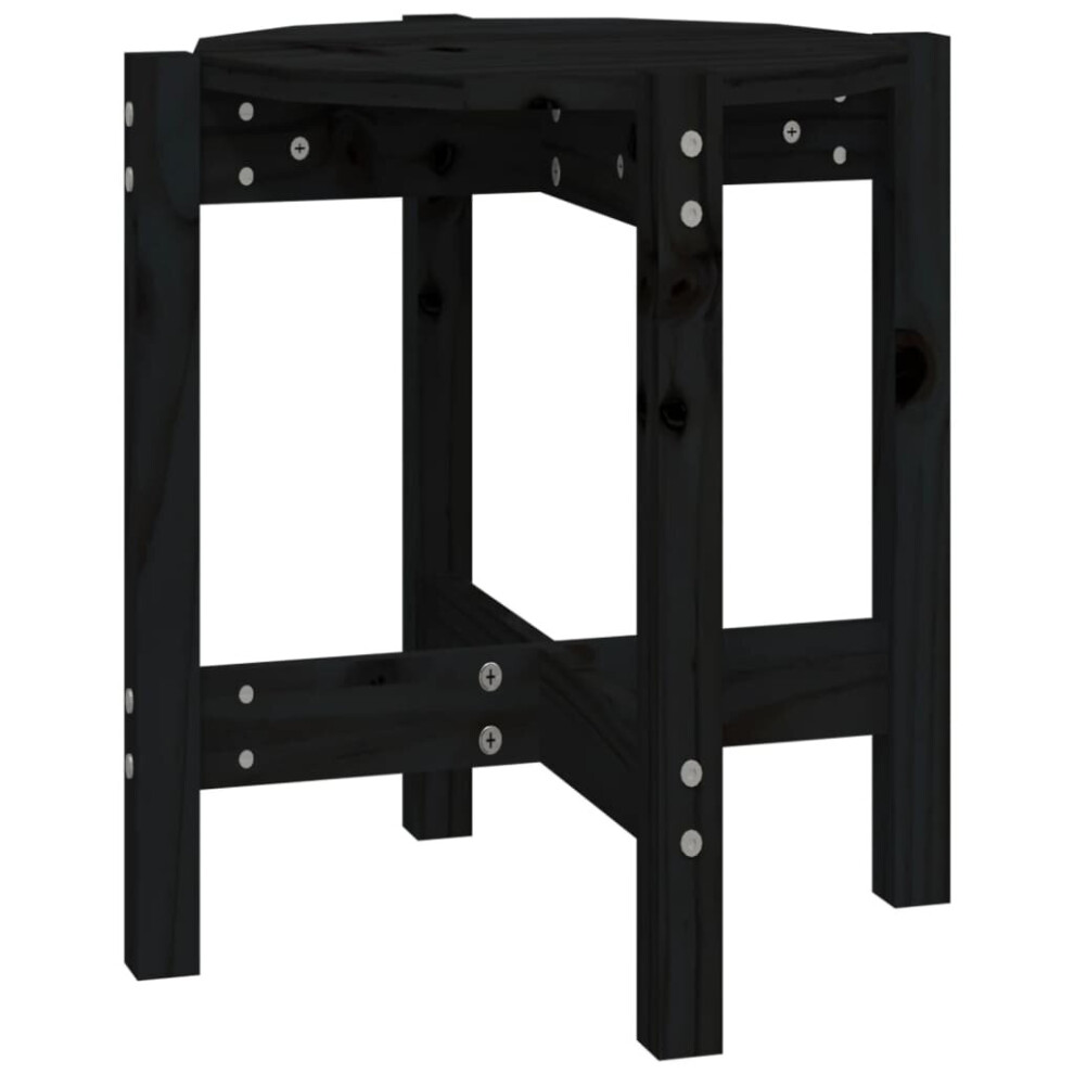 VidaXL Coffee Table Black Ø 42.5x45 cm Solid Pine Wood - Image 2