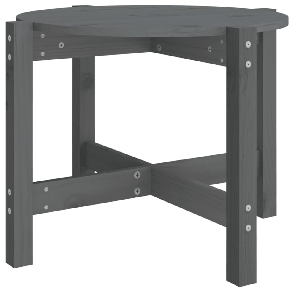 Vidaxl (Grey, Ã? 62.5 X 45 Cm) Solid Wood Pine Coffee Table Multi Colours Ø 52.5X45 Cm/Ø 62.5X45 Cm