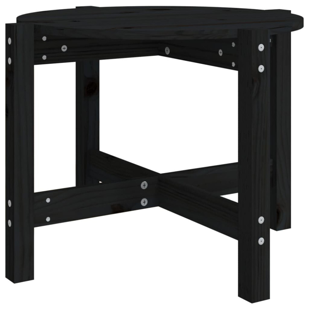 Vidaxl (Black, Ã? 62.5 X 45 Cm) Solid Wood Pine Coffee Table Multi Colours Ø 52.5X45 Cm/Ø 62.5X45 Cm