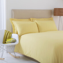 Charlotte Thomas Poetry Plain Dye Single Size Polycotton Duvet Cover Set in Lemon