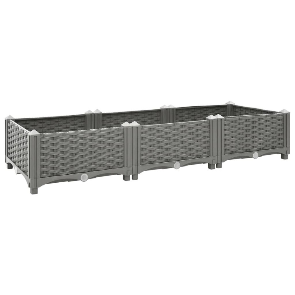 Vidaxl (Light Grey, 120 X 40 X 23 Cm) Raised Bed Polypropylene Garden Planter Pot Planting Box Flower Pot