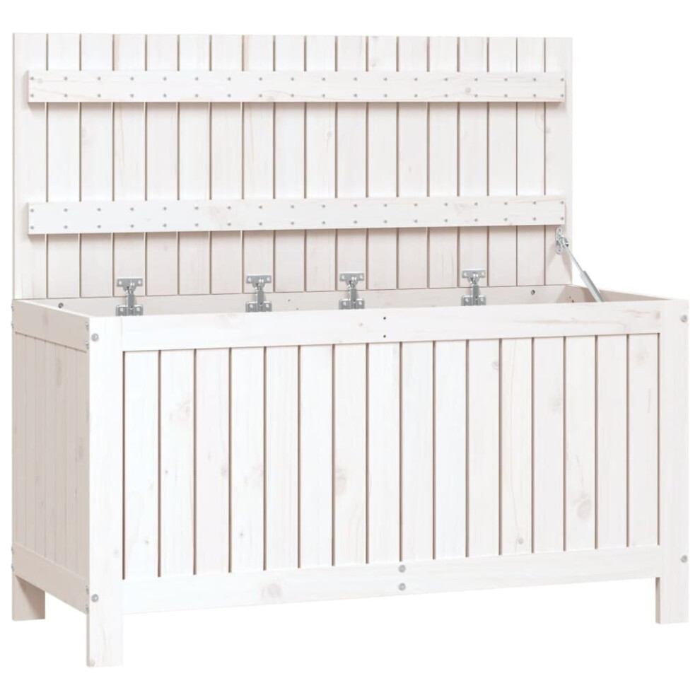 Vidaxl (White Pine, 115 X 49 X 60 Cm) Garden Storage Box Outdoor Storage Box Tool Shed Patio Solid Wood Pine