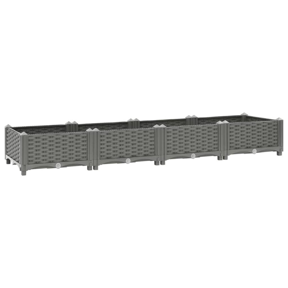 Vidaxl (Light Grey, 160 X 40 X 23 Cm) Raised Bed Polypropylene Garden Planter Pot Planting Box Flower Pot