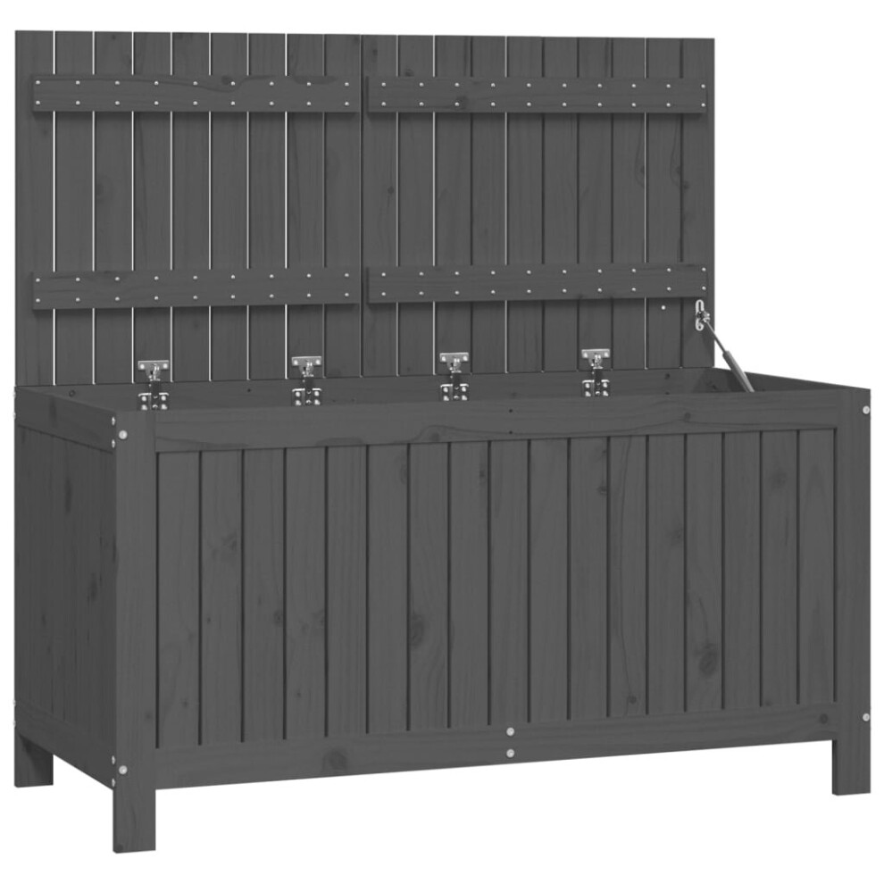 Vidaxl (Grey Pine, 121 X 55 X 64 Cm) Garden Storage Box Outdoor Storage Box Tool Shed Patio Solid Wood Pine
