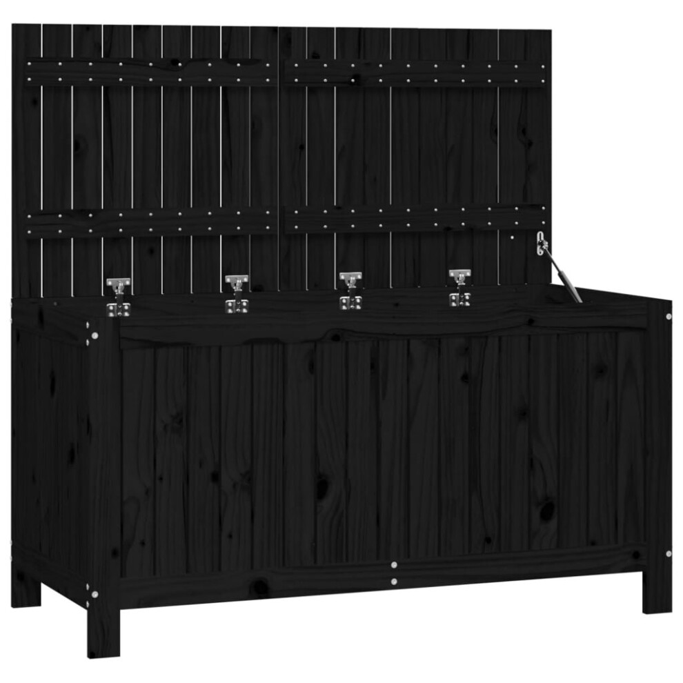 Vidaxl (Black Pine, 121 X 55 X 64 Cm) Garden Storage Box Outdoor Storage Box Tool Shed Patio Solid Wood Pine