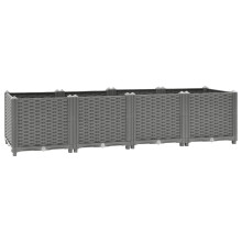 (light grey, 160 x 40 x 38 cm) vidaXL Raised Bed Polypropylene Garden Planter Pot Planting Box Flower Pot
